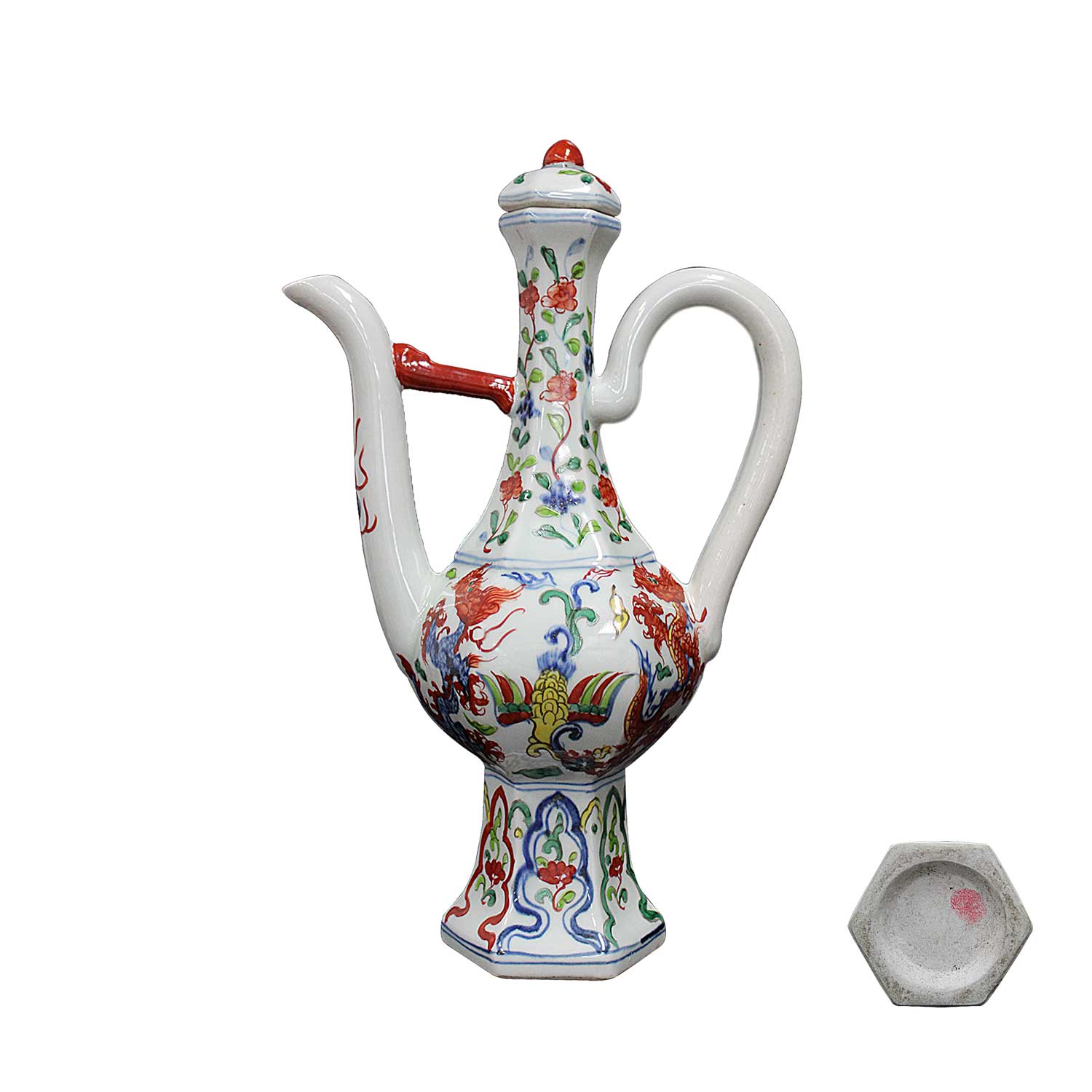 大明宣德年制五彩執壺